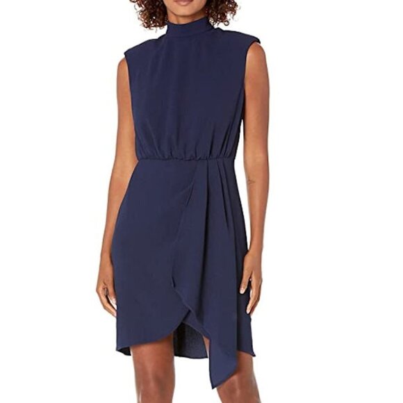Trina Turk Women's Crepe Dress Cut Out Back - Indigo Blue 10 NWT - Picture 1 of 2